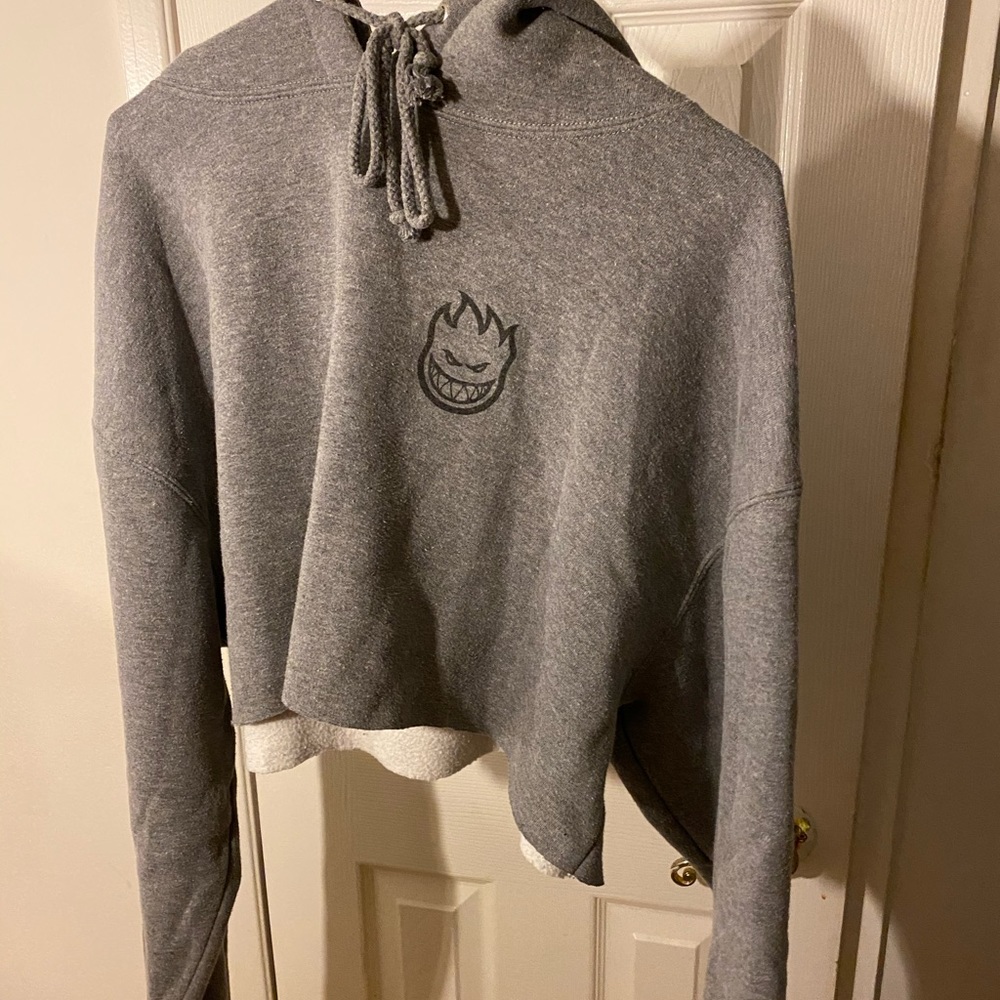 Spitfire Crop Top Hoodie Women’s Gray